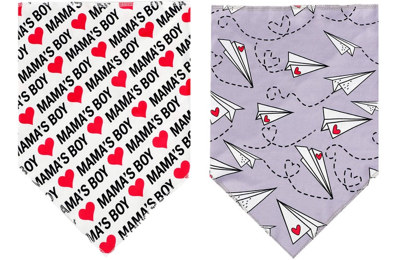 BoomBone Dog Valentines Day Bandana 2 Pack,Triangle Bibs Pet Scarf for Medium and Large Dogs - Image 2